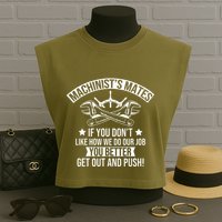 Machine Boat Mechanic Captain Machinist Mate Ship Repairman Garment-Dyed Women's Muscle Tee
