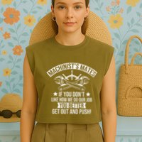 Machine Boat Mechanic Captain Machinist Mate Ship Repairman Garment-Dyed Women's Muscle Tee