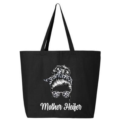 Messy Bun Mother Heifer Farmer Cow Mom Farming Cows 25L Jumbo Tote
