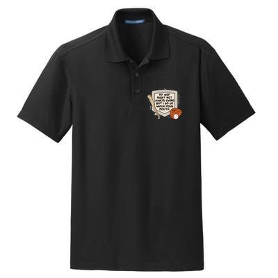 My Boy Might Not Always Swing But I Do Baseball Parent Dry Zone Grid Polo