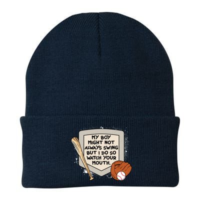 My Boy Might Not Always Swing But I Do Baseball Parent Beanie