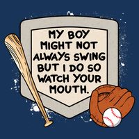 My Boy Might Not Always Swing But I Do Baseball Parent Drawstring Bag