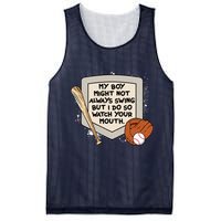 My Boy Might Not Always Swing But I Do Baseball Parent Mesh Reversible Basketball Jersey Tank