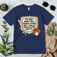 My Boy Might Not Always Swing But I Do Baseball Parent Premium T-Shirt