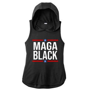 Maga Black Ladies PosiCharge Tri-Blend Wicking Draft Hoodie Tank