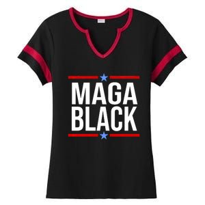 Maga Black Ladies Halftime Notch Neck Tee