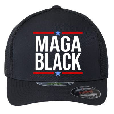 Maga Black Flexfit Unipanel Trucker Cap