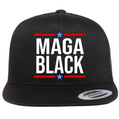 Maga Black Flat Bill Trucker Hat