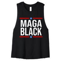 Maga Black Women's Racerback Cropped Tank