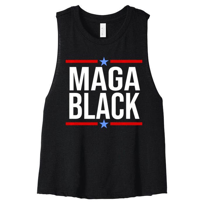 Maga Black Women's Racerback Cropped Tank