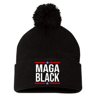 Maga Black Pom Pom 12in Knit Beanie