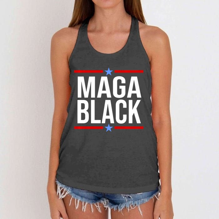 Maga Black Women's Knotted Racerback Tank