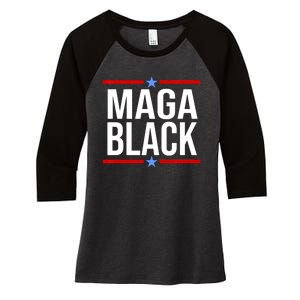 Maga Black Women's Tri-Blend 3/4-Sleeve Raglan Shirt