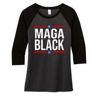 Maga Black Women's Tri-Blend 3/4-Sleeve Raglan Shirt