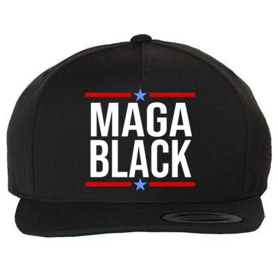 Maga Black Wool Snapback Cap