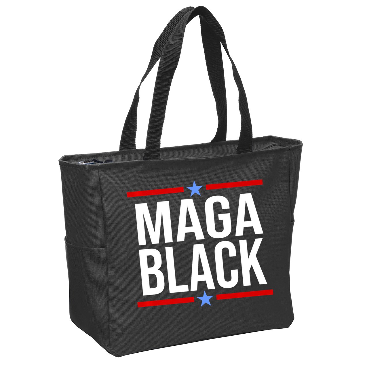 Maga Black Zip Tote Bag