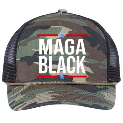 Maga Black Retro Rope Trucker Hat Cap