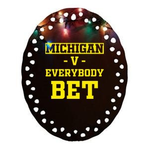 Michigan BET  Michigan BET  Ceramic Oval Ornament