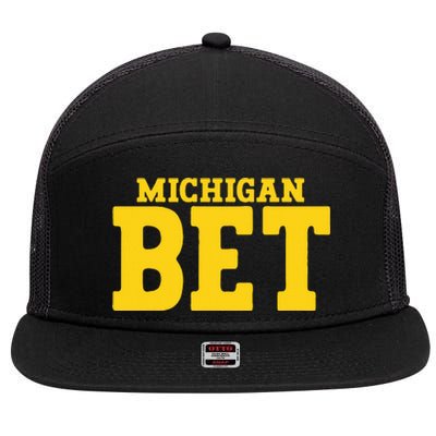 Michigan Bet 7 Panel Mesh Trucker Snapback Hat