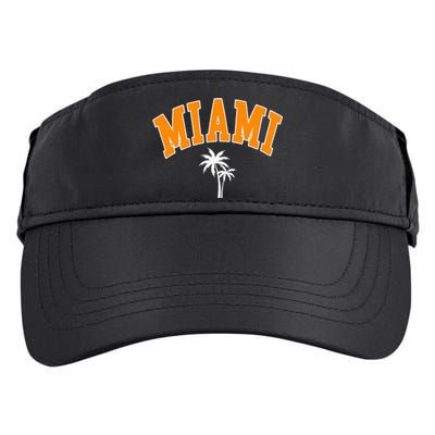 Miami Beach Mia Florida Palm Trees Usa College Font Adult Drive Performance Visor