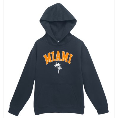 Miami Beach Mia Florida Palm Trees Usa College Font Urban Pullover Hoodie