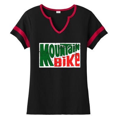 Mountain Bike Mtb Cycling Riding In Morning Dew Ladies Halftime Notch Neck Tee