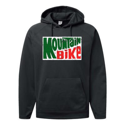 Mountain Bike Mtb Cycling Riding In Morning Dew Performance Fleece Hoodie