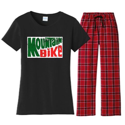 Mountain Bike Mtb Cycling Riding In Morning Dew Women's Flannel Pajama Set