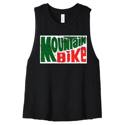 Mountain Bike Mtb Cycling Riding In Morning Dew Women's Racerback Cropped Tank