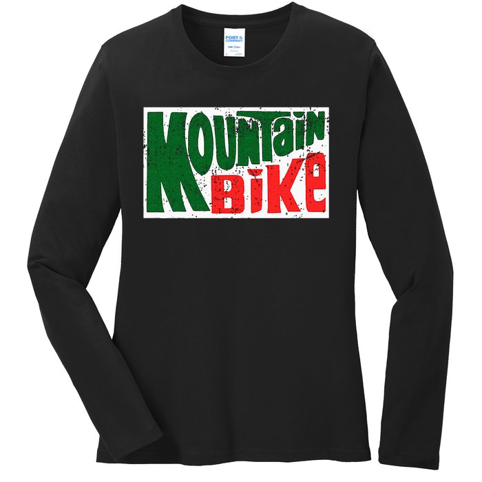 Mountain Bike Mtb Cycling Riding In Morning Dew Ladies Long Sleeve Shirt