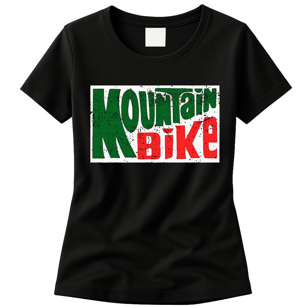 Mountain Bike Mtb Cycling Riding In Morning Dew Womens T-Shirt