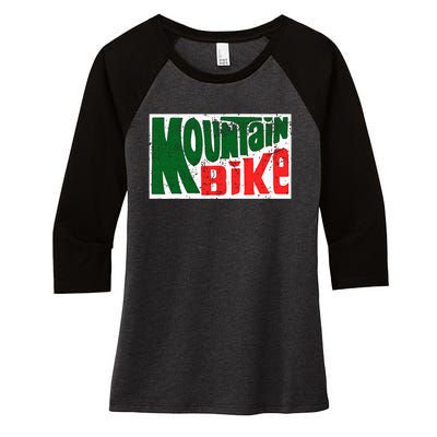 Mountain Bike Mtb Cycling Riding In Morning Dew Women's Tri-Blend 3/4-Sleeve Raglan Shirt