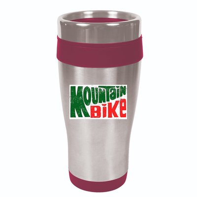 Mountain Bike Mtb Cycling Riding In Morning Dew 16oz Travel Tumbler
