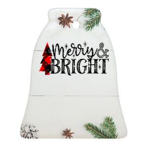 Merry & Bright Ceramic Bell Ornament