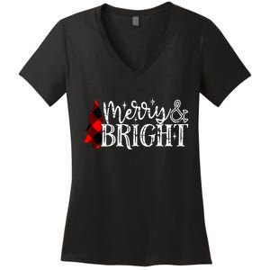 Merry & Bright Women's V-Neck T-Shirt