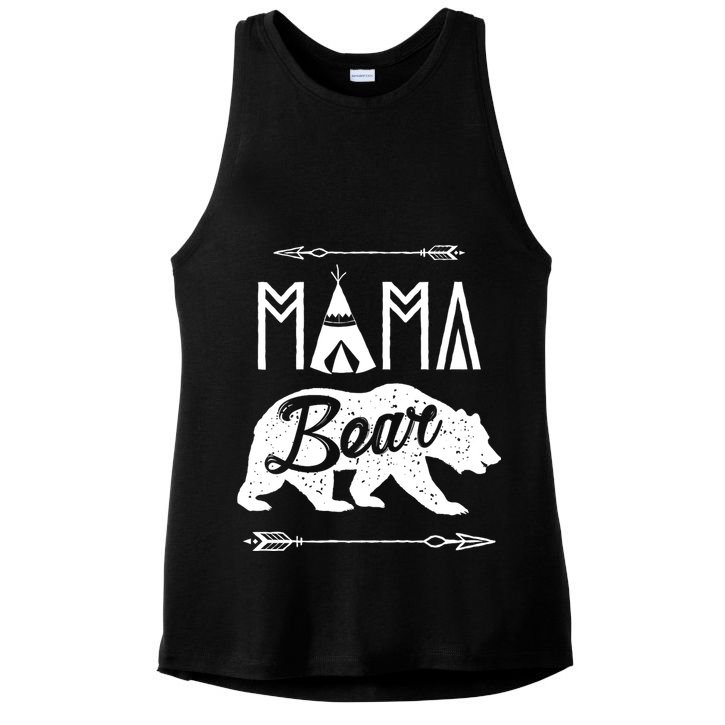 Mama Bear Mothers Day Family Matching Couple Ladies PosiCharge Tri-Blend Wicking Tank