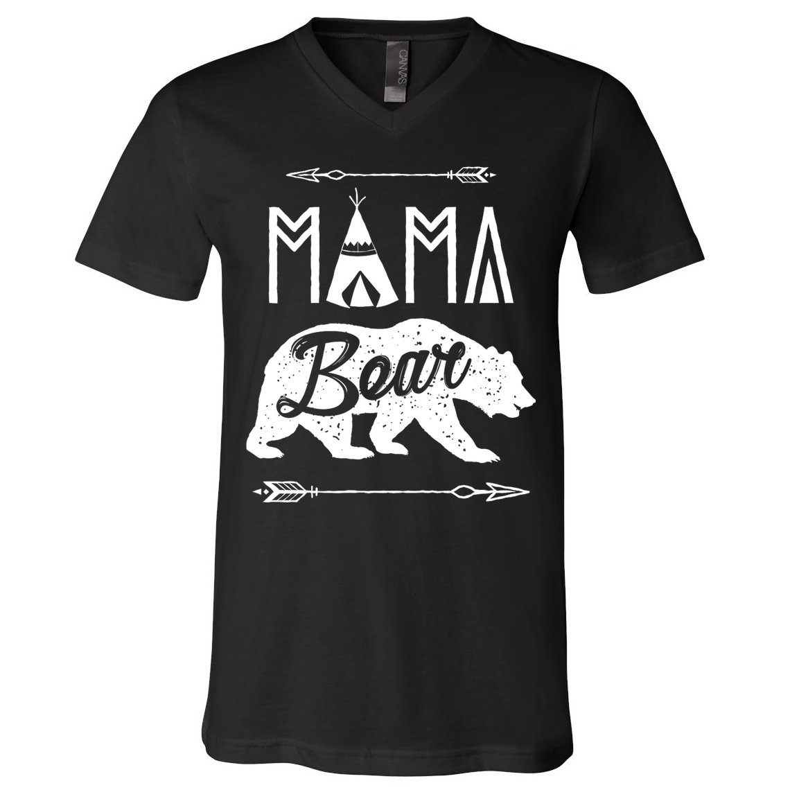 Mama Bear Mothers Day Family Matching Couple V-Neck T-Shirt