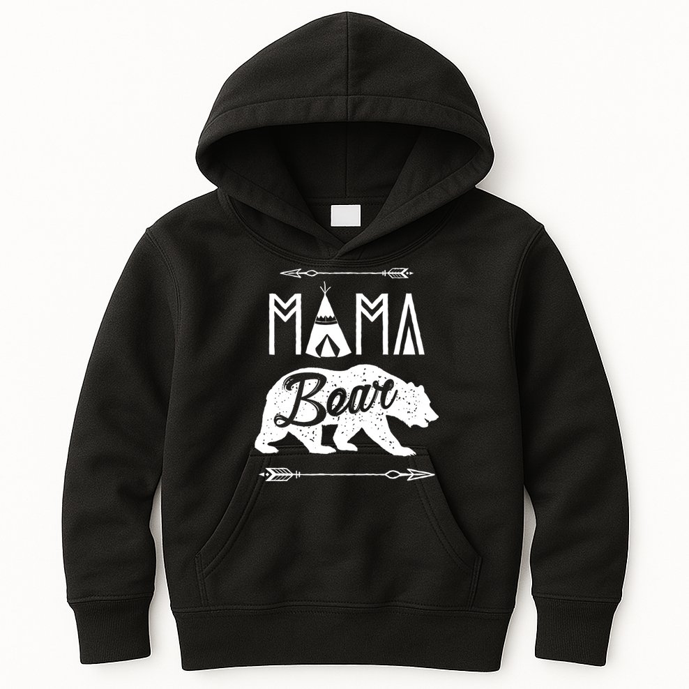 Mama Bear Mothers Day Family Matching Couple Kids Hoodie
