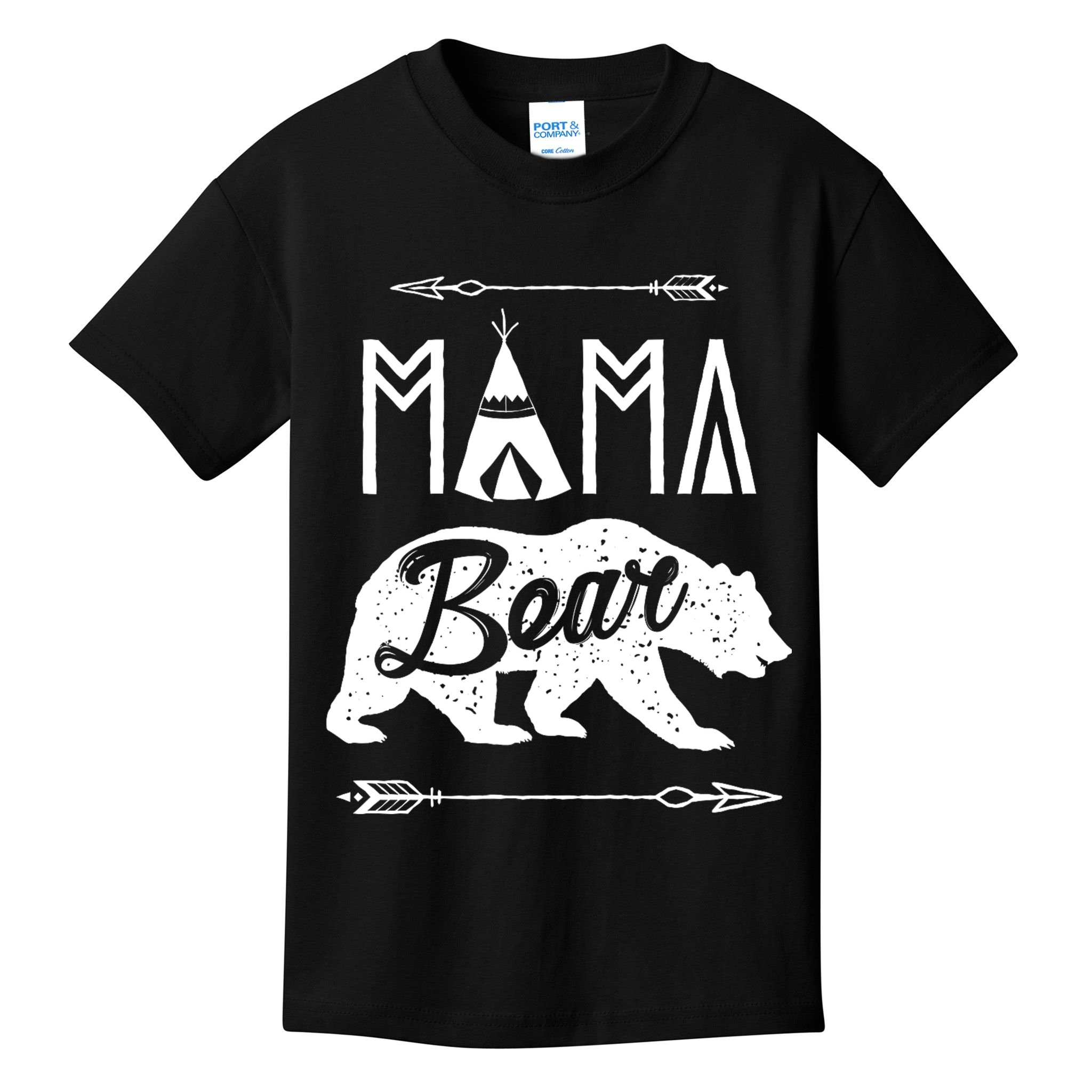Mama Bear Mothers Day Family Matching Couple Kids T-Shirt