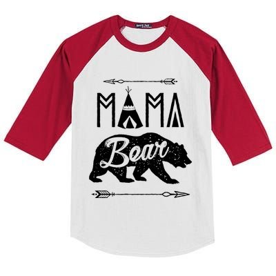 Mama Bear Mothers Day Family Matching Couple Kids Colorblock Raglan Jersey