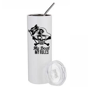 My Boat My Rules Captain Gift Boating Gift Pontoon Gift Stainless Steel Tumbler