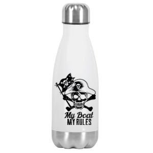 My Boat My Rules Captain Gift Boating Gift Pontoon Gift Stainless Steel Insulated Water Bottle