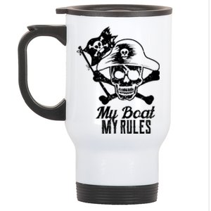 My Boat My Rules Captain Gift Boating Gift Pontoon Gift Stainless Steel Travel Mug