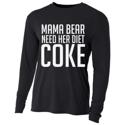 Mama Bear Needs Her Diet C.O.K.E Funny Mama Bear Cooling Performance Long Sleeve Crew
