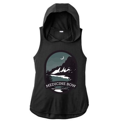 Medicine Bow National Forest Gift Ladies PosiCharge Tri-Blend Wicking Draft Hoodie Tank