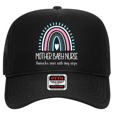 Mother Baby Nurse Appreciation Postpartum Nursing Student High Crown Mesh Back Trucker Hat