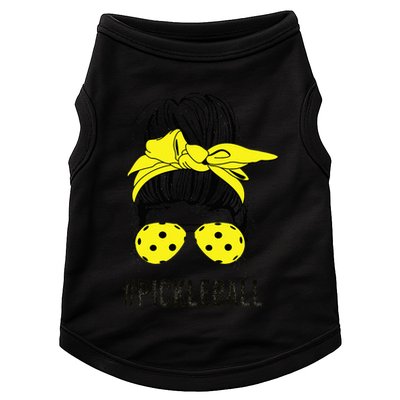 Messy Bun Number One Paddleball PickleBall Lover Doggie Tank