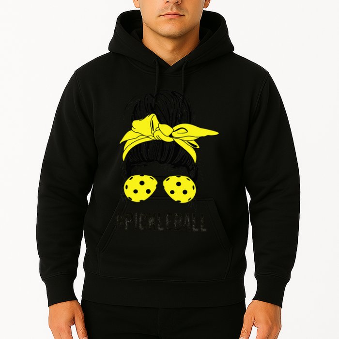 Messy Bun Number One Paddleball PickleBall Lover Hoodie