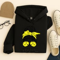 Messy Bun Number One Paddleball PickleBall Lover Hoodie