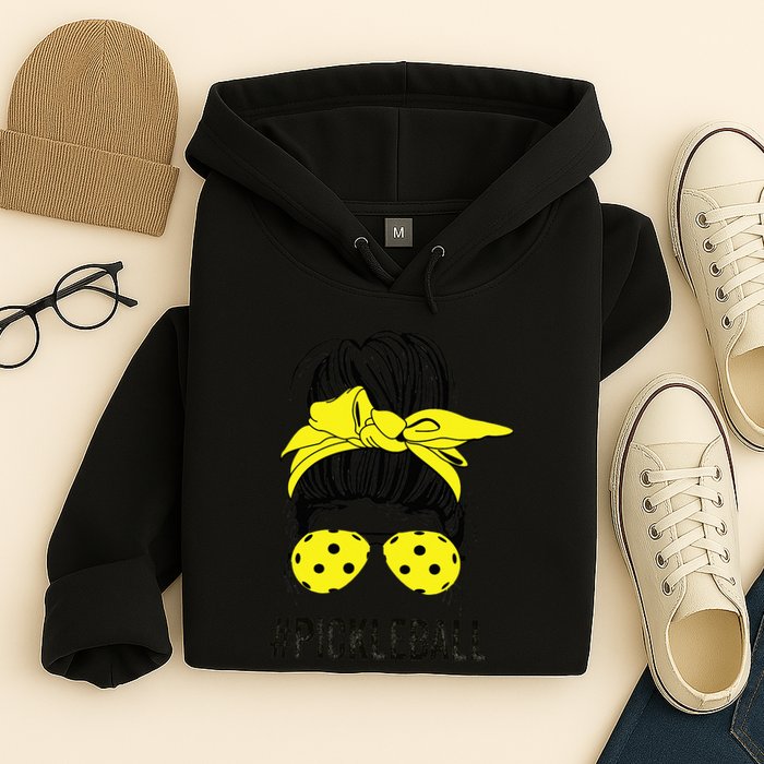 Messy Bun Number One Paddleball PickleBall Lover Hoodie
